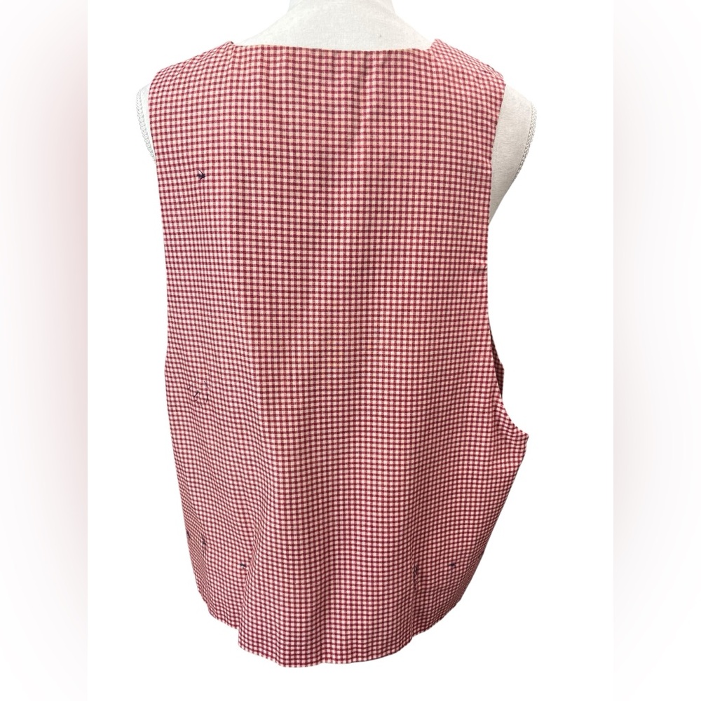 Vintage Patchwork Sunflower Gingham Vest Cottagec… - image 4
